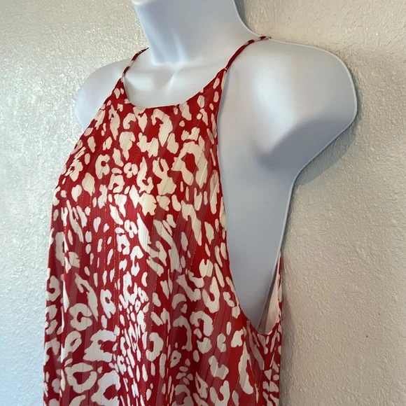NWOT Tyche Red & White Animal Print Slip Dress - Picture 6 of 16